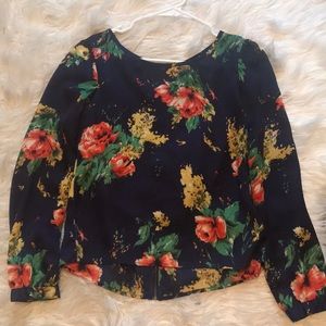 Floral silk top